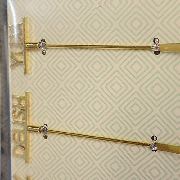 Gold 100% Stainless Steel Cocktail Picks Set of 4 Cheera Tasty Delish Yum New - Picture 2 of 4